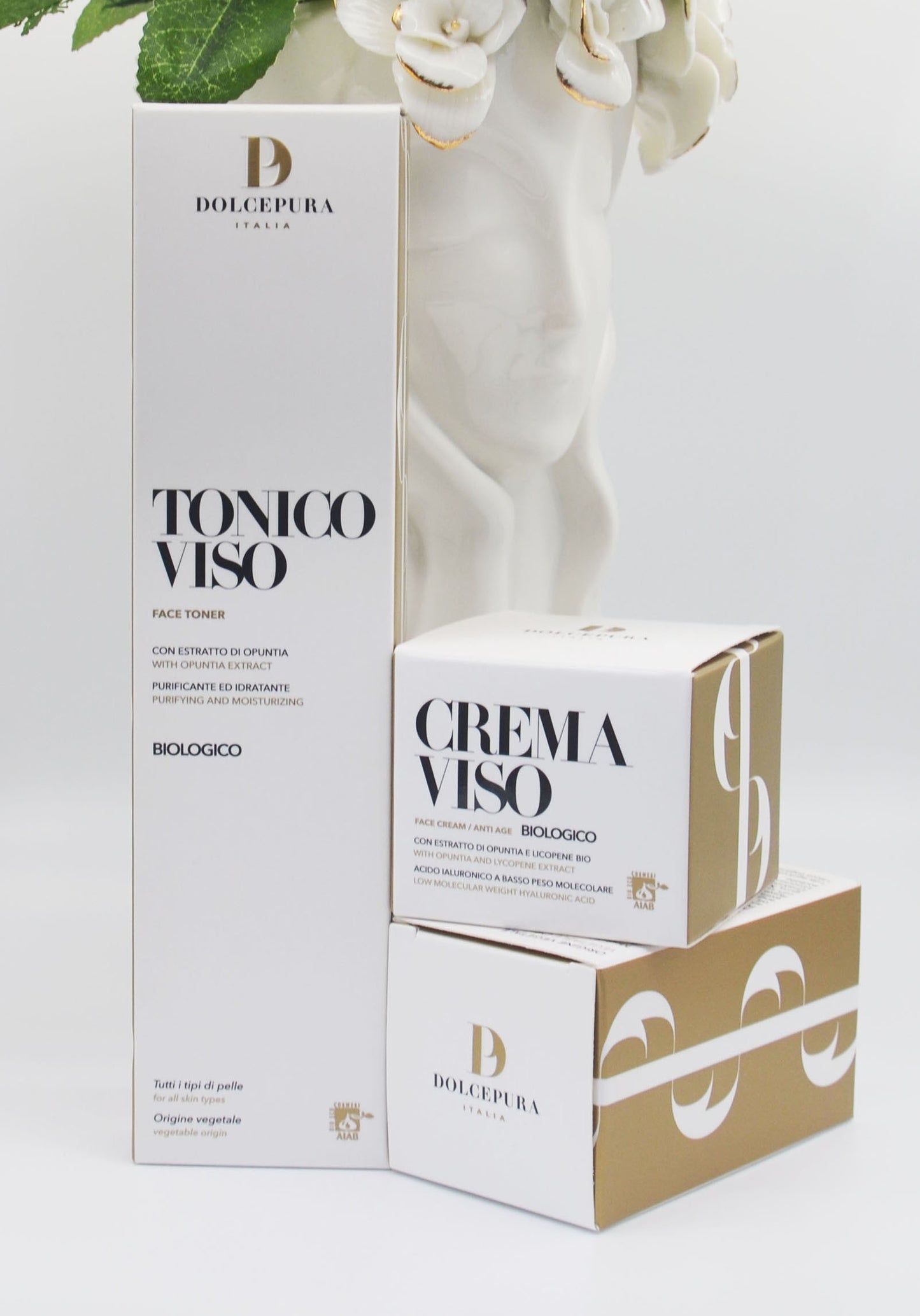 FACE Tonic und Creme Set "GENTILE" (aus italienischen Bio-Zutaten) handwerkliche Produktion. AIAB ecobium zertifiziert