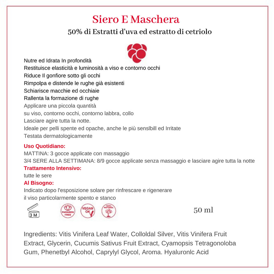 WAW Serum oder Maske für KÖRPER, GESICHT, AUGEN, LIPS, HALS für Ton verlust und dunkle Kreise. Derma to logisch zugelassen. Trauben-und Gurken extrakt